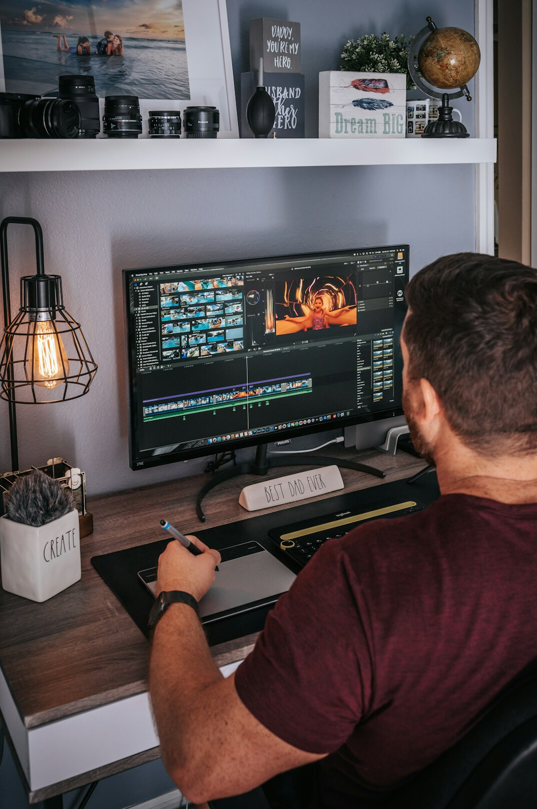 video editing timeline on computer