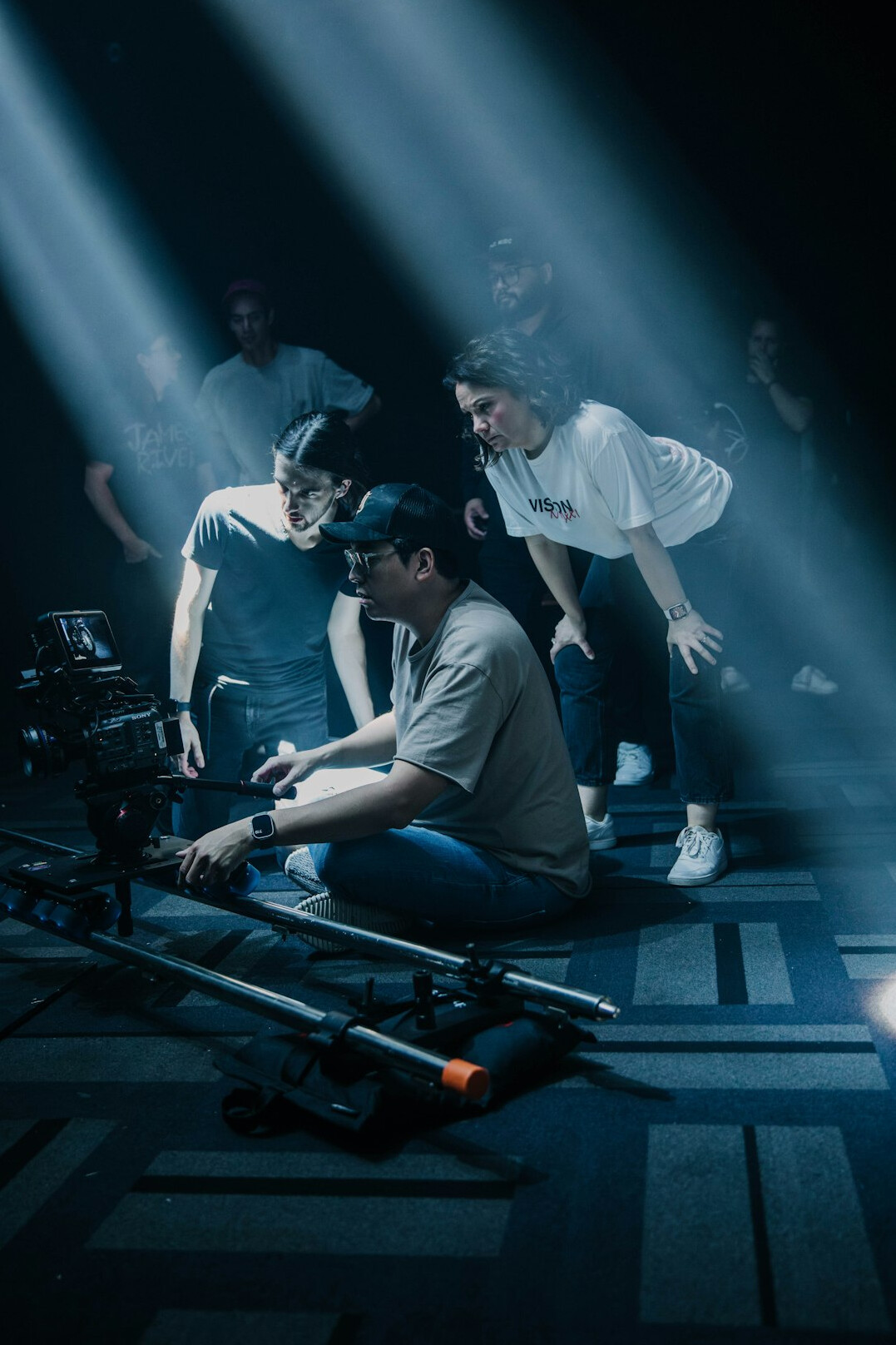 film crew on set
