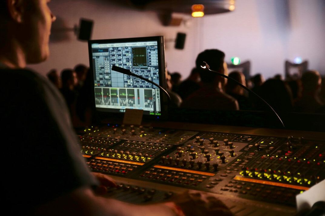 sound engineer mixing audio