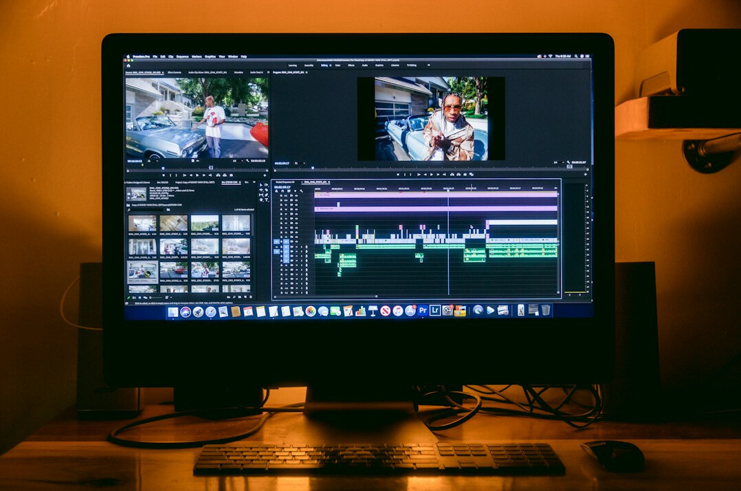 video editor adjusting colors on timeline