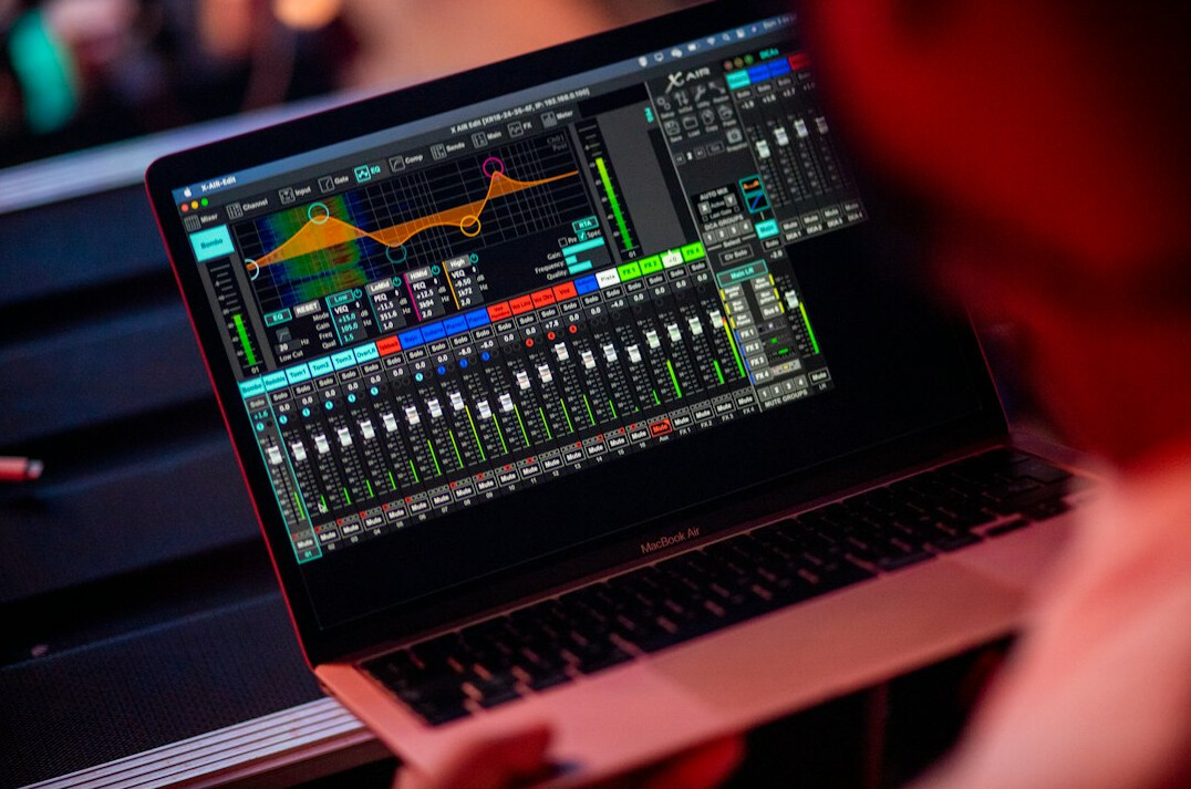 sound engineer mixing audio